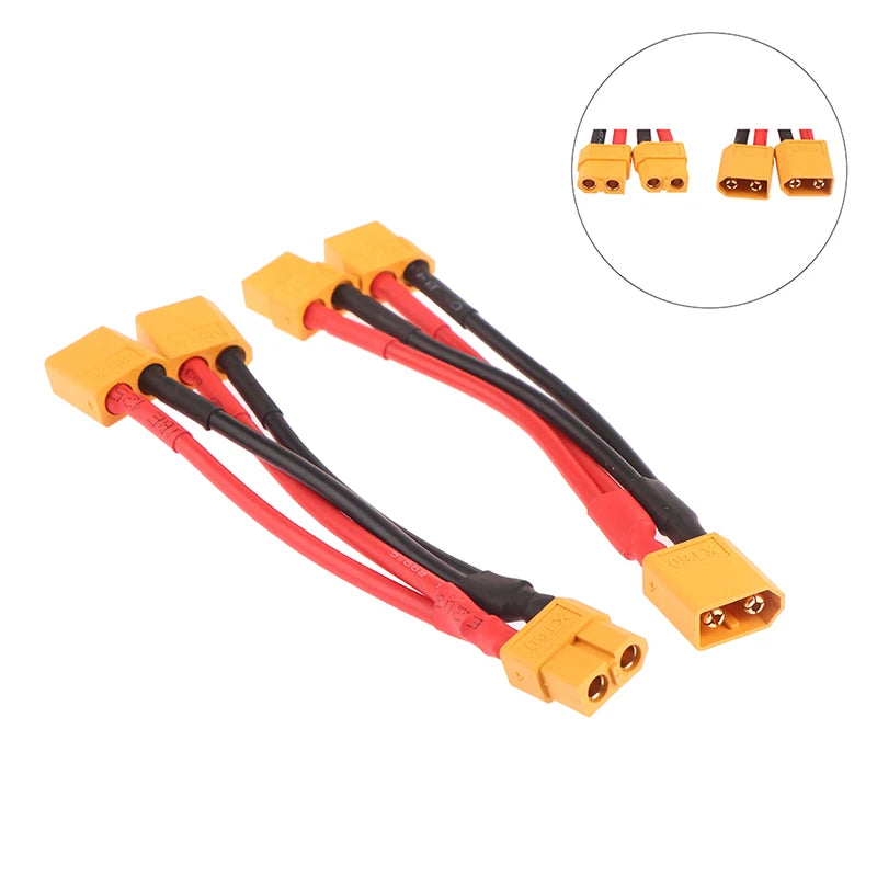 XT60 Y Splitter 14AWG Silicone Wire – RC Battery Connector RC Battery Connector Axl
