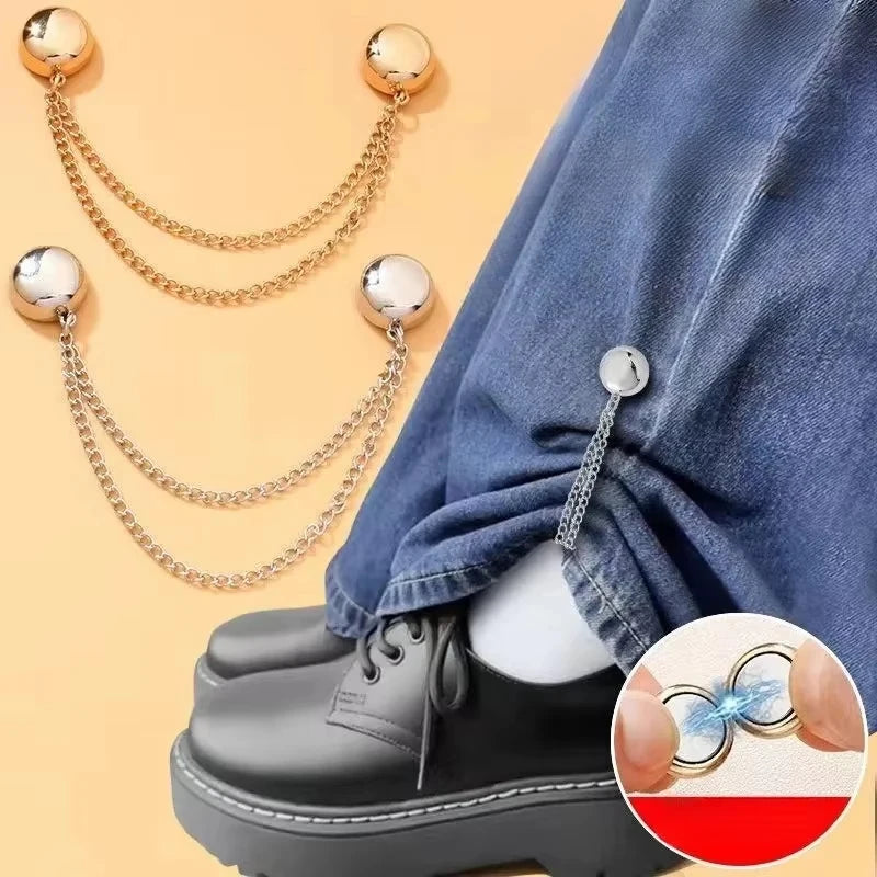 2Pcs Magnetic Clothes Clips – Chain Metal Garment Fastener Garment Fastener Clips Axl