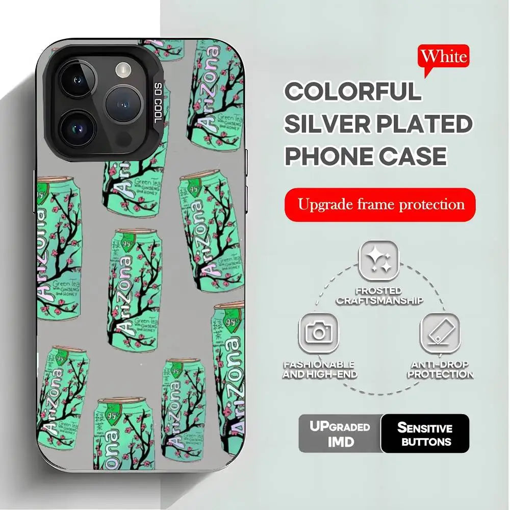 Vaporwave Arizona Tea iPhone Case | Anti-Scratch Plating Cover iPhone Phone Case Axl iPhone14pro z2
