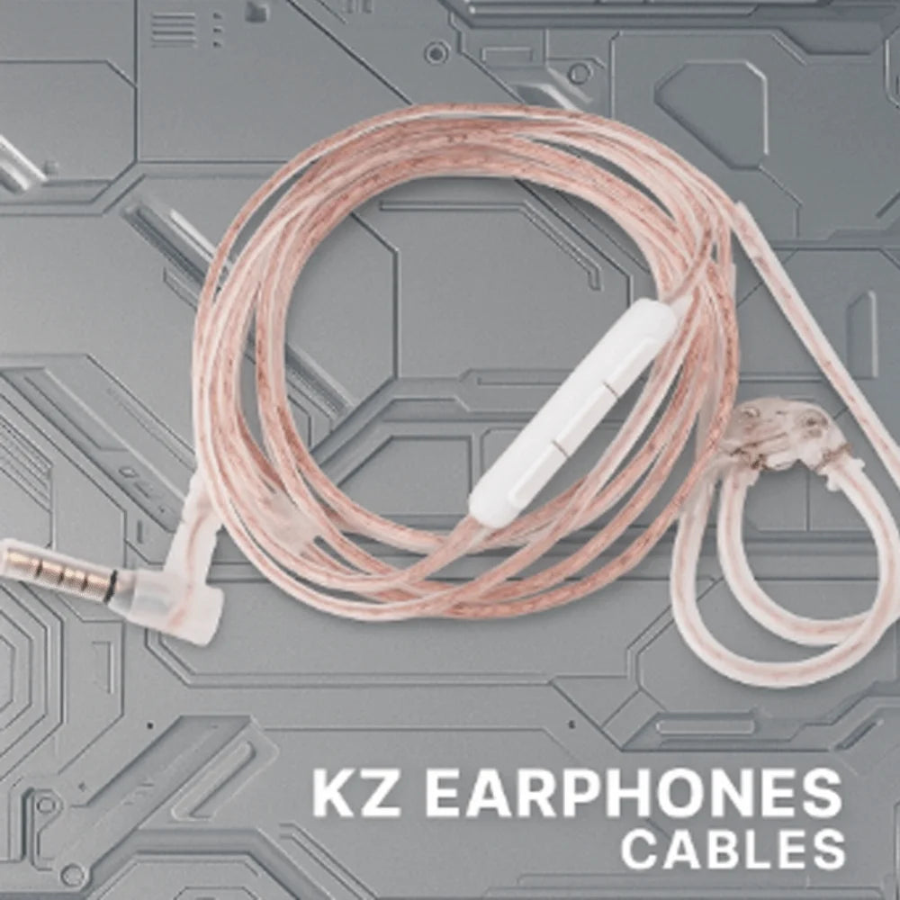 KZ 2PIN 3.5mm Upgrade Earphone Cable with Mic – 120cm Earphone Upgrade Cable Axl