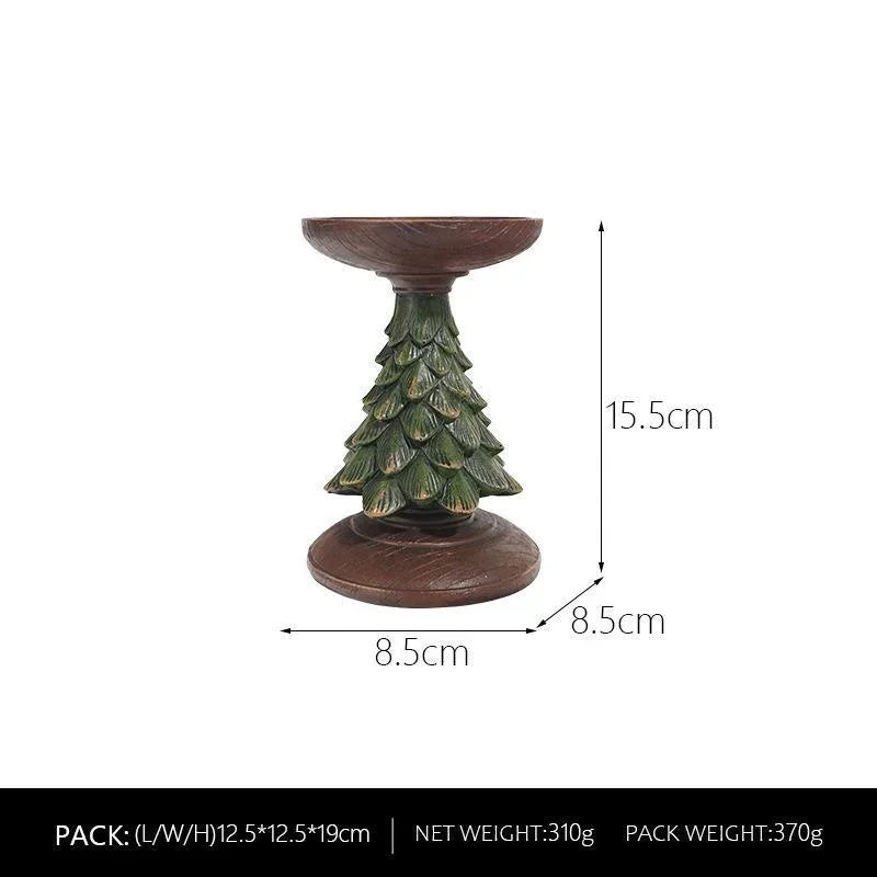 Christmas Tree Candle Holder – Resin Festive Candlestick Decor Candle Holder Axl M