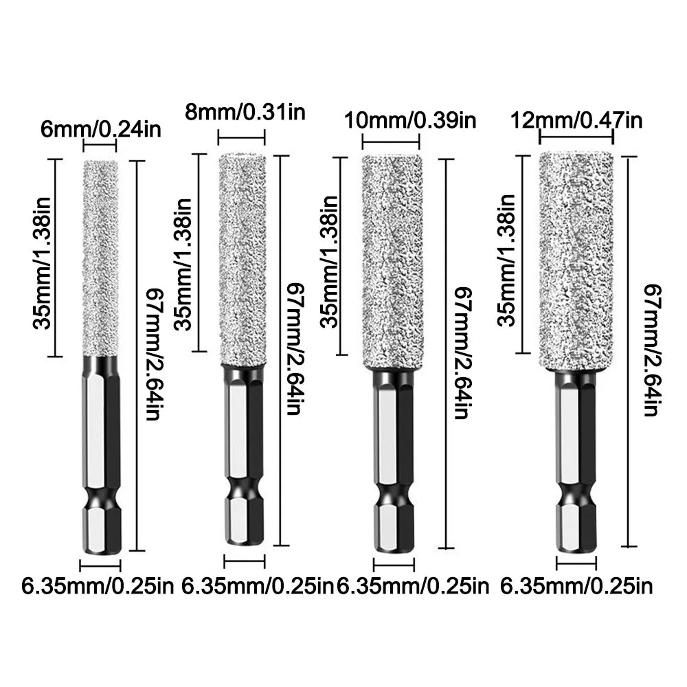Diamond Drill Bit Hole Saw – Hex Shank for Tile & Porcelain Diamond Drill Bit Axl 6-8-10-12mm