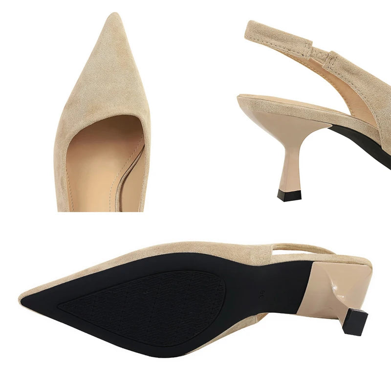 French Women's Pointed Toe High Heel Sandals 6CM | Office High Heel Sandals Axl