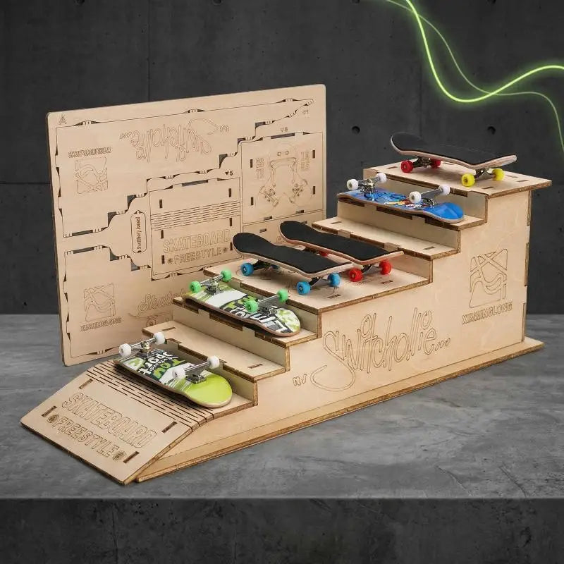 Wooden Finger Skateboard Display & Storage Rack – Kids Stand Fingerboard Display Rack Axl