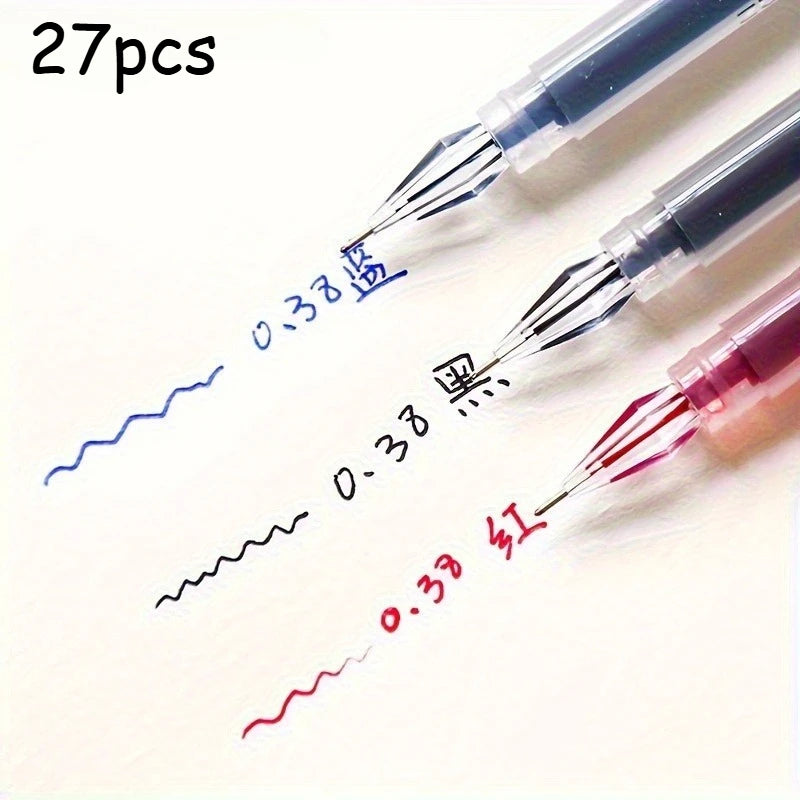 Diamond Tip Gel Pens 0.5mm – Quick-Dry, 9 or 27 Pack Gel Pen Set Axl Mixed Color-27pcs