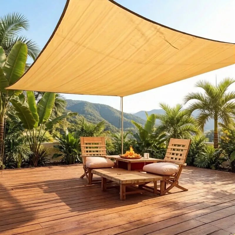 Heavy-Duty PE Sun Shade Sail – UV Block Beige Patio Net Sun Shade Sail Axl