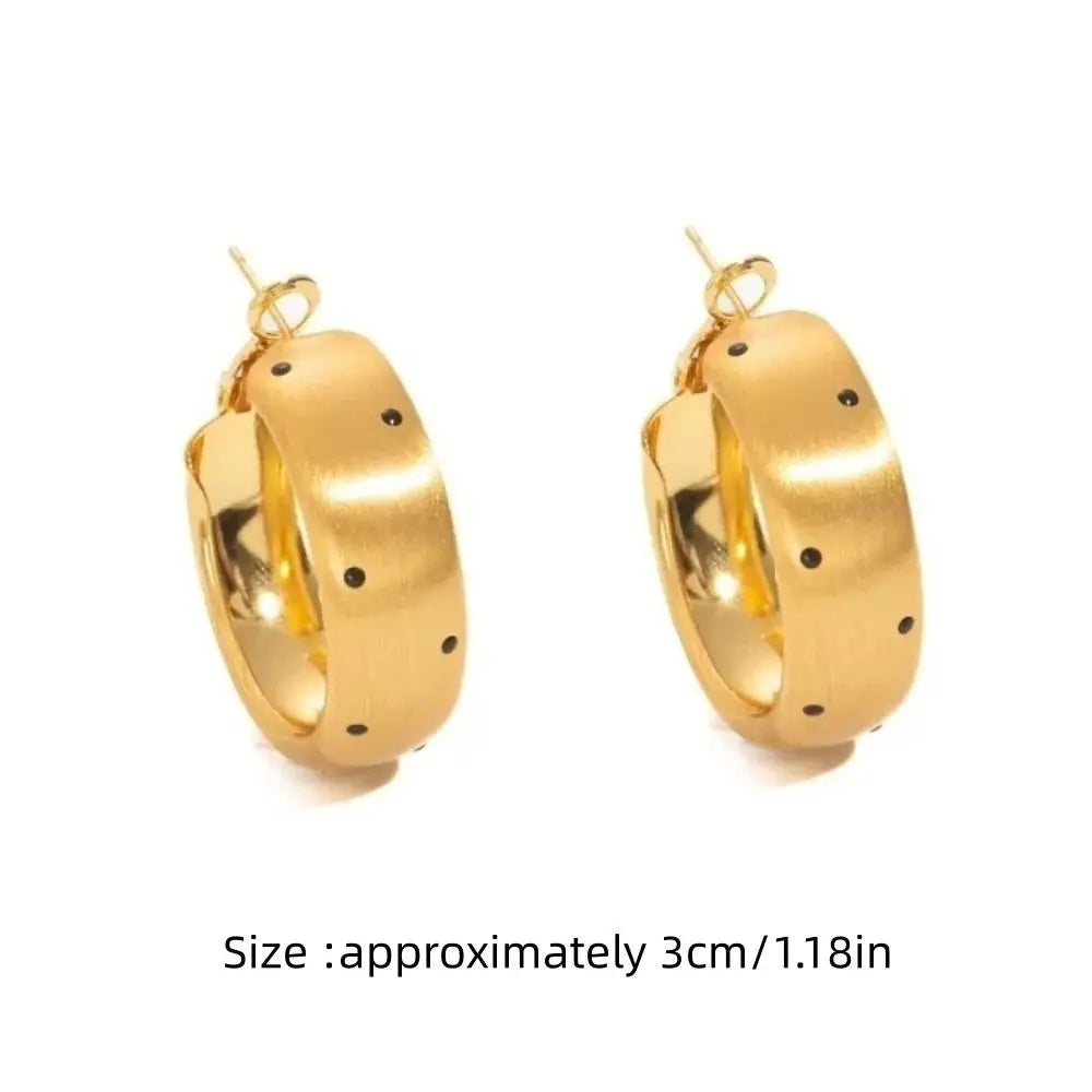Geometric Polka Dot Hoop Drop Earrings – Gold & Silver Drop Earrings Axl