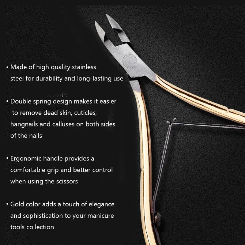 Gold Stainless Steel Cuticle Nipper – Manicure & Pedicure Tool Cuticle Nipper Axl