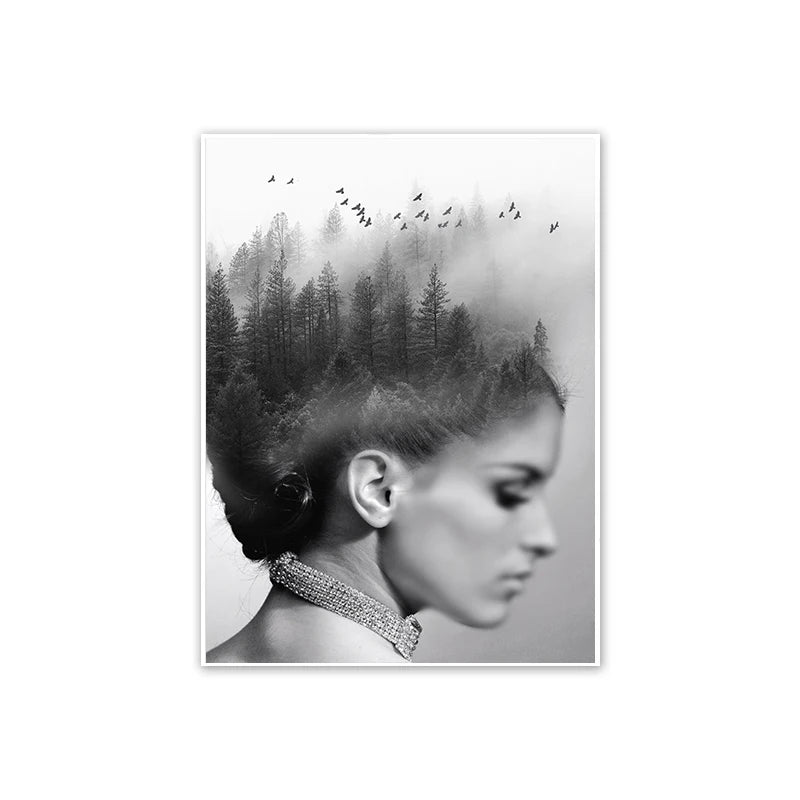 Women Butterfly Floral Wall Art Poster – Modern Home Décor Wall Art Poster Axl 22 42x30cm