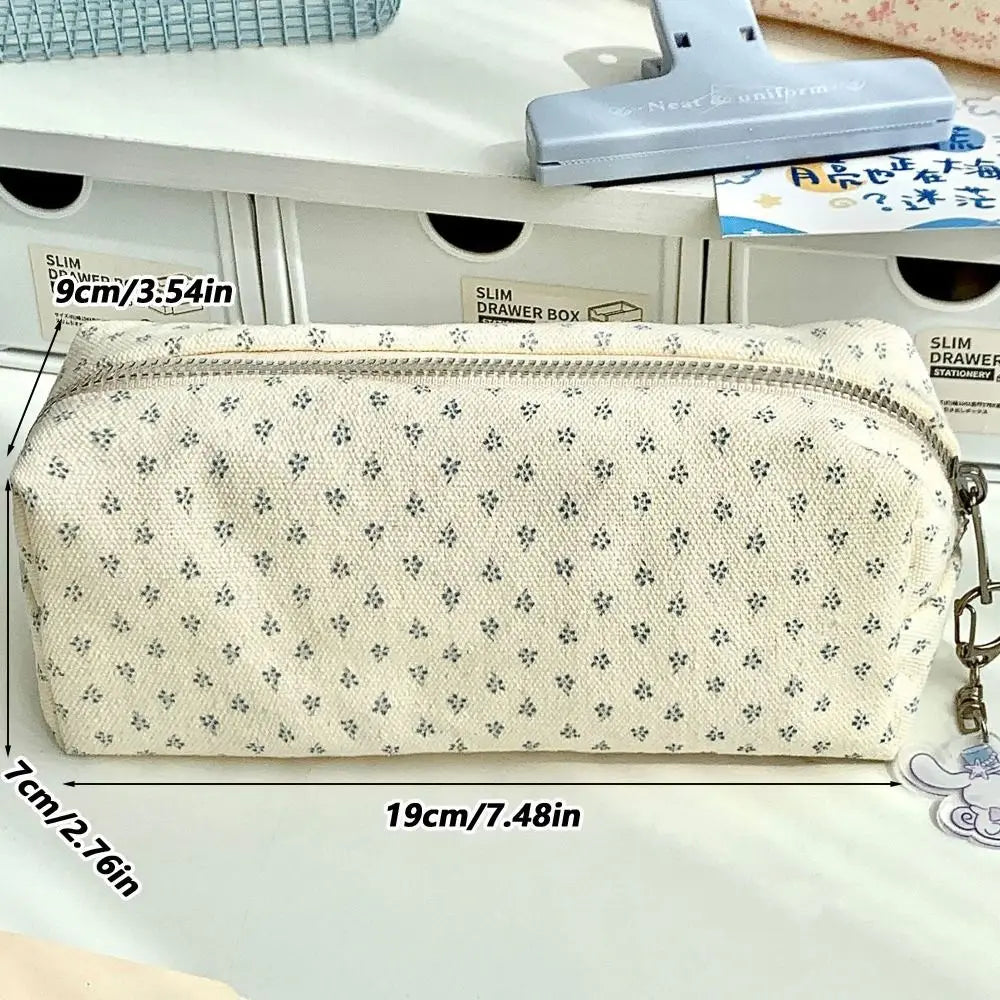 Large Capacity Floral Pencil Case – Cute Canvas Pen Bag Pencil Case Axl