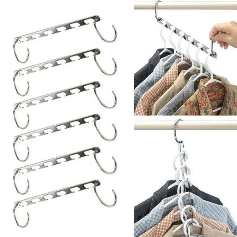 Space-Saving Metal Clothes Hangers with Magic Hook – 1 or 3 Pack Wardrobe Space Organizer Axl