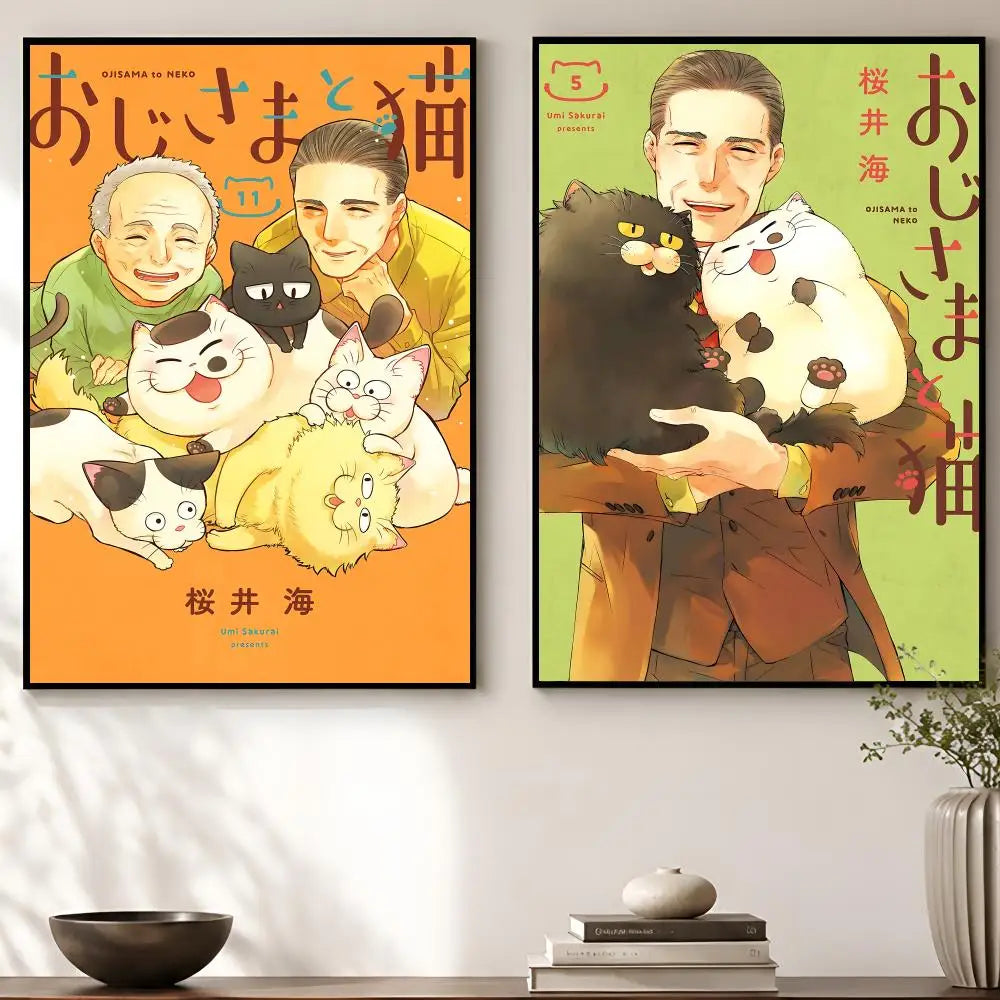 Ojisama to Neko Anime Wall Poster – Waterproof Self-Adhesive Art Anime Wall Poster Axl