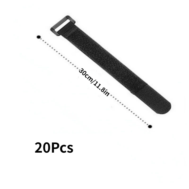 10-Pack Reusable Nylon Hook & Loop Cable Straps | Bike Tie Cable Management Straps Axl 2 20cm