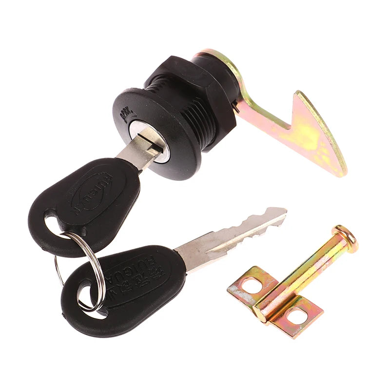 Motorcycle Scooter Tail Box Trunk Lock Set – 1 Lock, 2 Keys & Hooks Motorcycle Trunk Lock Axl
