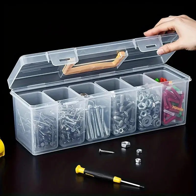 7-Piece Transparent Parts Storage Organizer with Dividers Parts Storage Organizer Axl