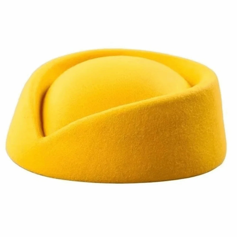 Women's Vintage Felt Beret Pillbox Fascinator Hat – All Seasons Vintage Felt Beret Axl Yellow