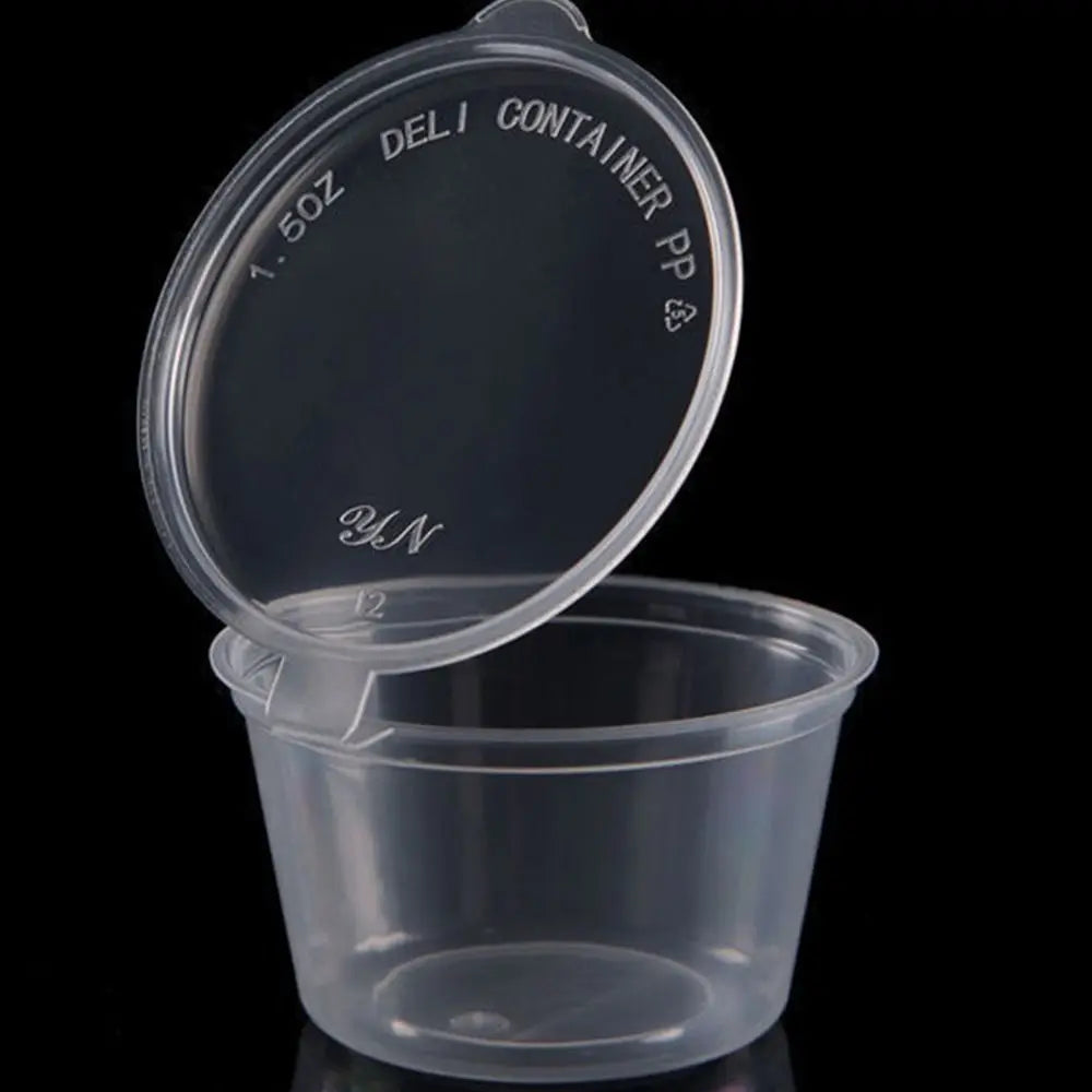 50-Pack Reusable Sauce Cups with Hinged Lids – Leak-Proof Food Storage Containers Axl