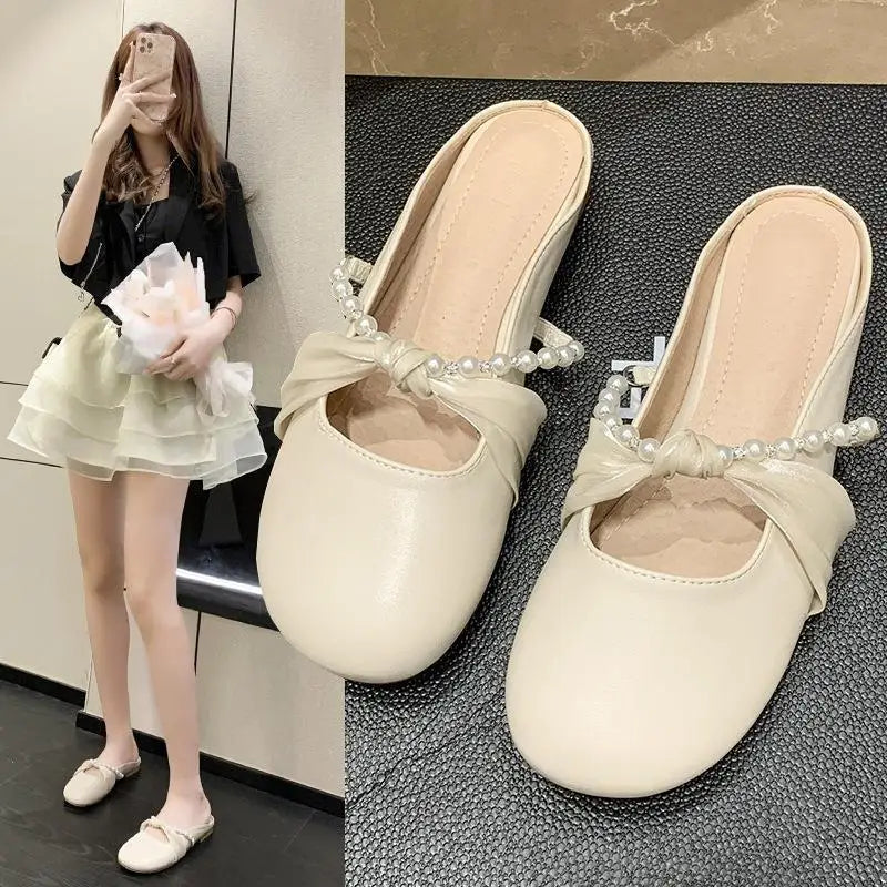 Elegant Pearl Slide Sandals – Women's Lightweight Outdoor Slippers Women's Slide Sandals Axl Apricot-1 37