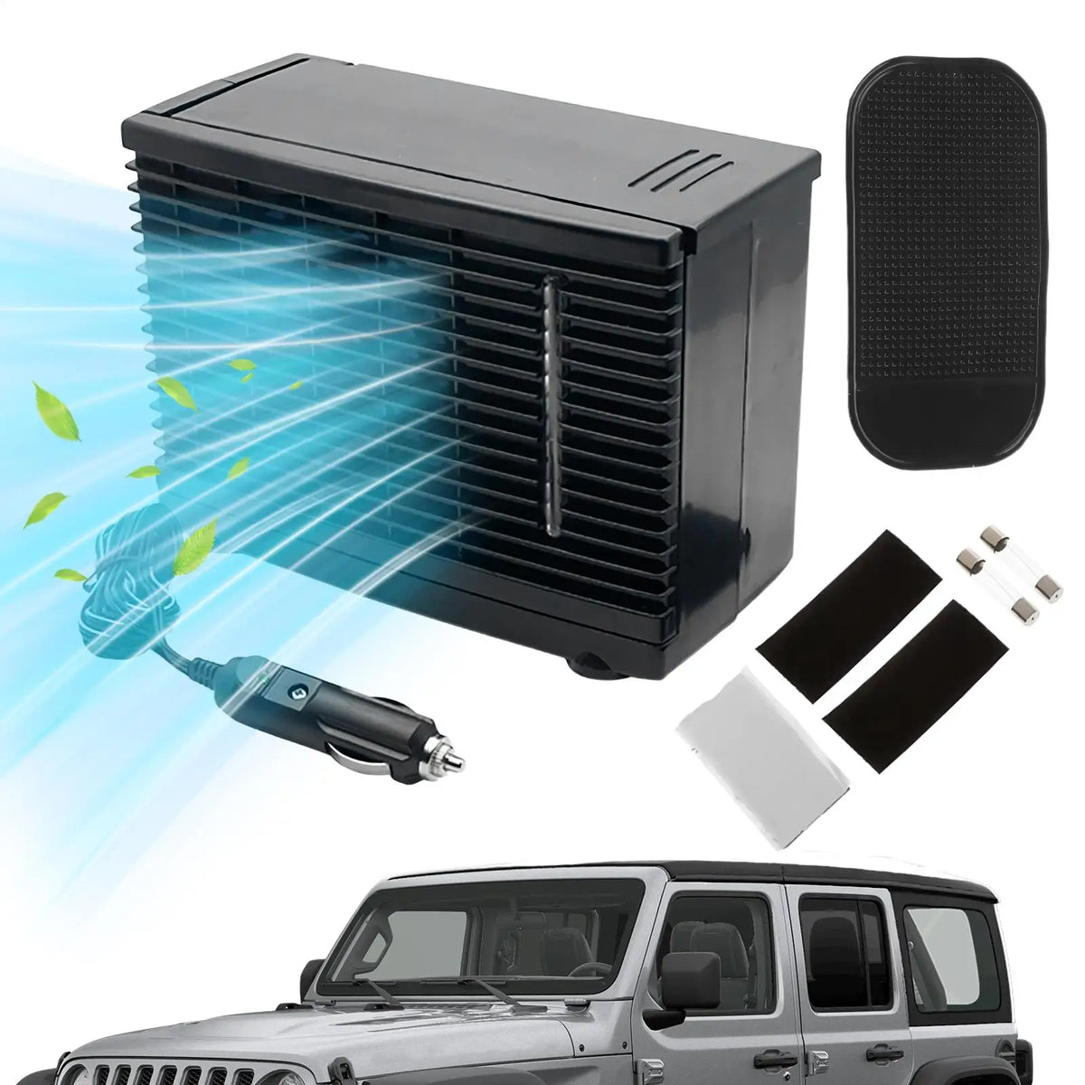 12V Portable Evaporative Car Cooler Fan – Water Tank Design Portable Car Cooler Axl set