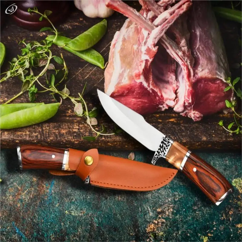 Stainless Steel Boning Knife – Forged Blade & Wood Handle Kitchen Knife Axl