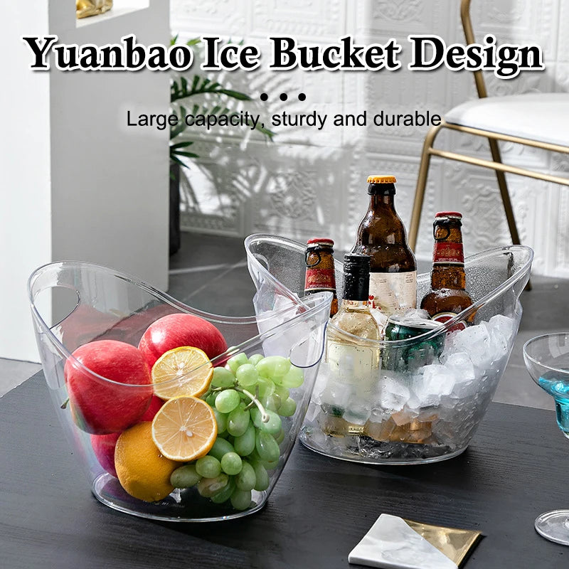 Plastic Ice Bucket 4L/8L | Party Drink Cooler for Wine & Bar Ice Bucket Axl