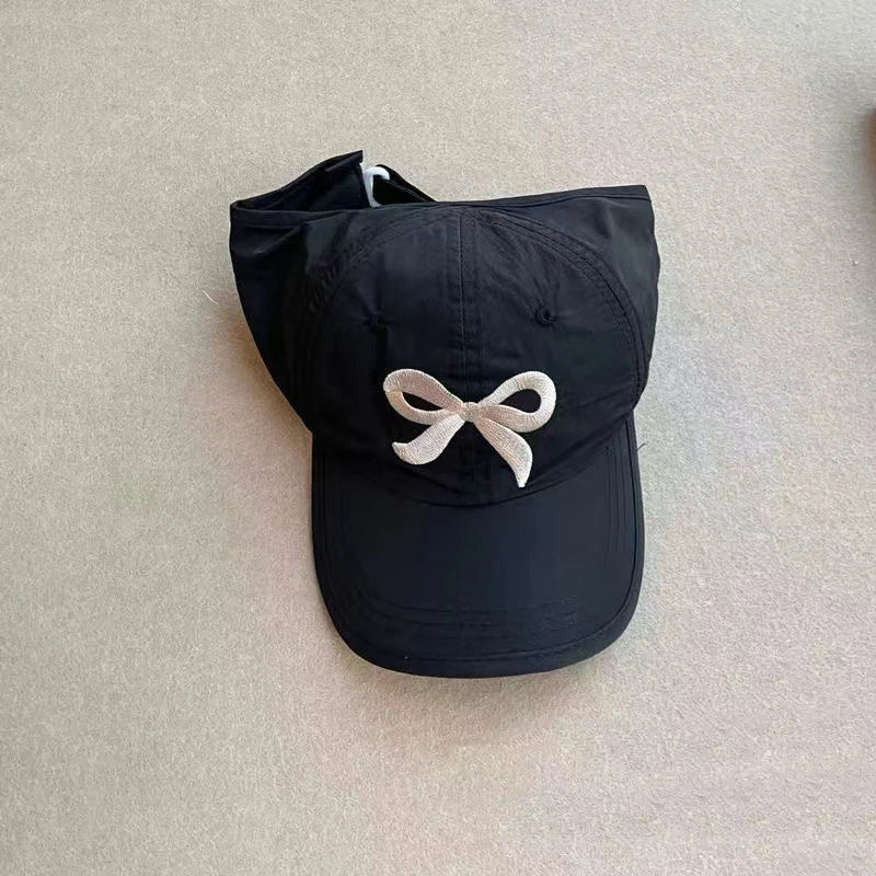 Kids Summer Sun Visor Cap – Bow Ponytail Baseball Hat Ages 2–8 Kids Sun Visor Cap Axl Black