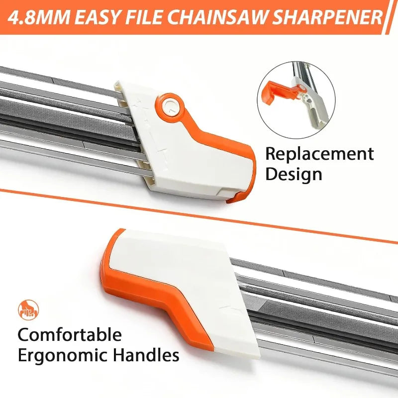 2-in-1 Chainsaw Chain File Sharpener Kit 4.8mm Whetstone Chainsaw Sharpener Kit Axl
