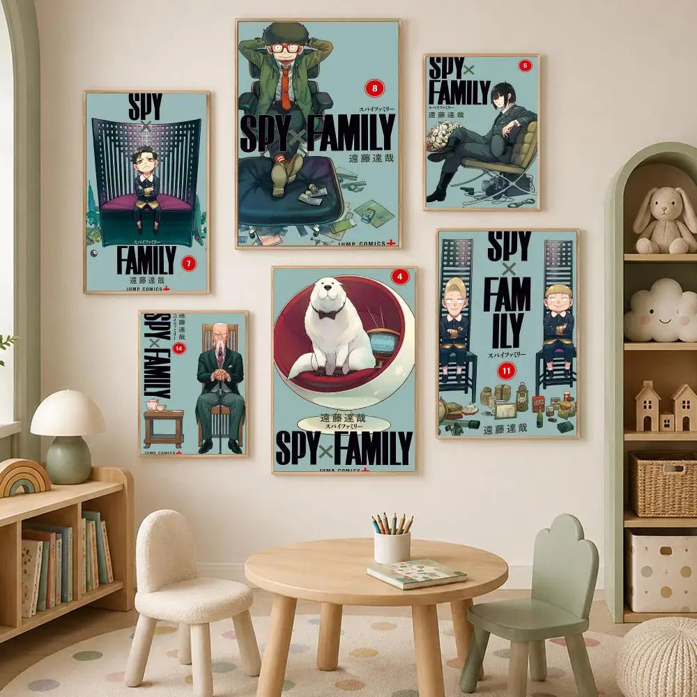 Spy x Family Anime Wall Poster – Self-Stick Waterproof HD Art Anime Wall Poster Axl