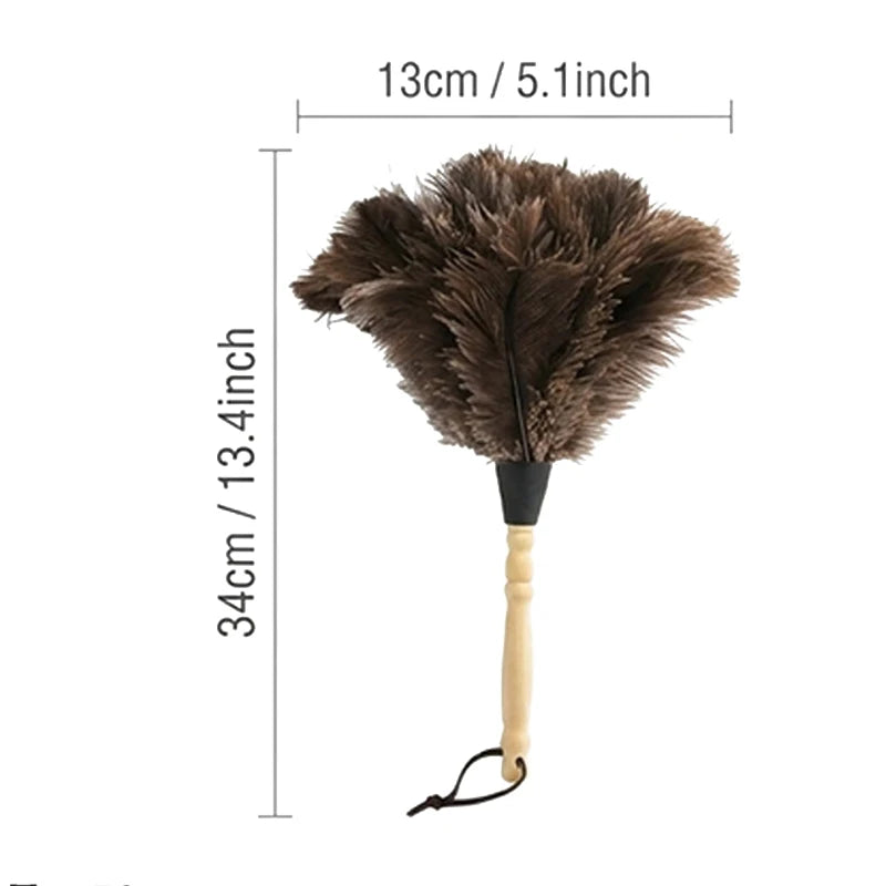Natural Ostrich Feather Duster with Wooden Handle | Home Cleaning Feather Duster Axl 1pc