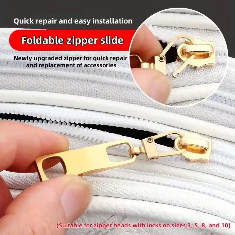 4pcs Metal Zipper Pull Tabs – Detachable Two-Hole Replacement Zipper Pull Tabs Axl
