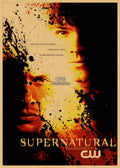 Supernatural TV Series Vintage Kraft Paper Poster | Wall Art Vintage Wall Poster Axl 25 30x20cm