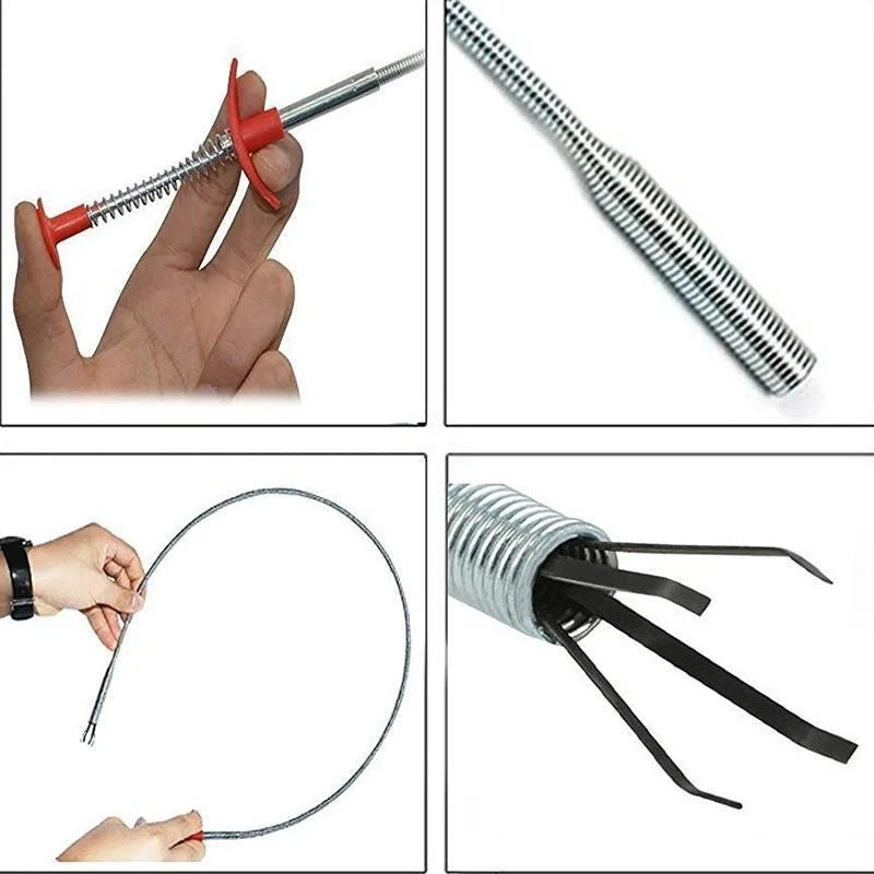 60cm Flexible Drain Snake Hair Catcher & Grabber Tool Drain Cleaning Tool Axl Default Title