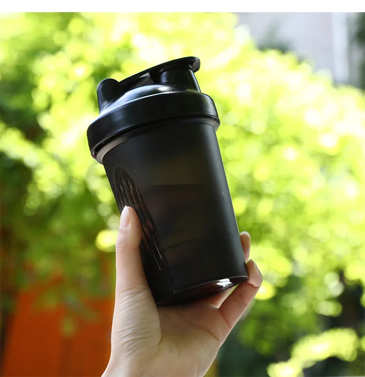 Leeseph 400ml Leak-Proof Shaker Bottle with Mixing Ball Protein Shaker Bottle Axl Black 400ml
