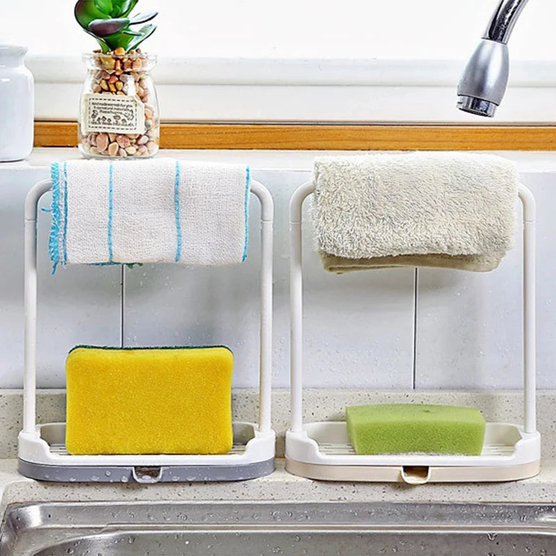 Dishcloth Drainer Rack – Kitchen Countertop Towel Holder Kitchen Towel Rack Axl