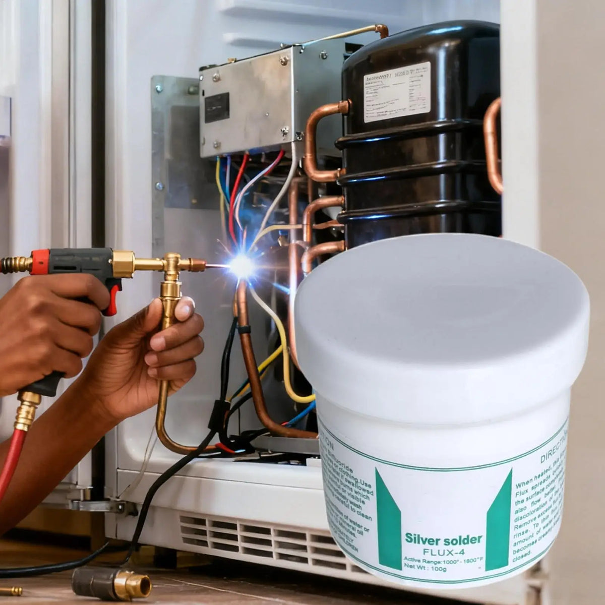 Soldering Flux 100g Silver Copper Welding Powder – HVAC & Fridge Soldering Flux Powder Axl