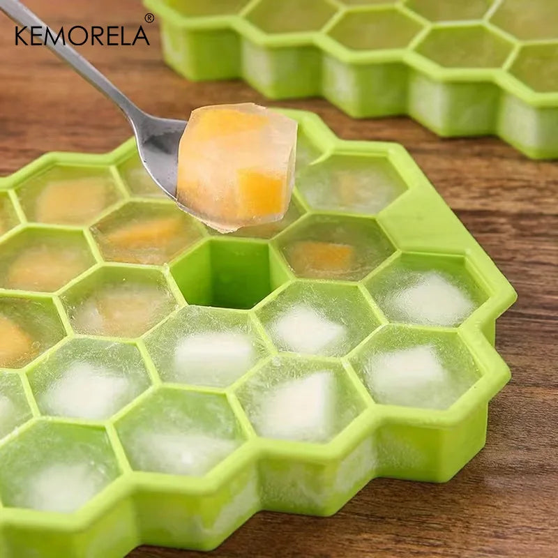 KEMORELA 37-Cell Silicone Honeycomb Ice Tray – Stackable Mold Silicone Ice Tray Axl