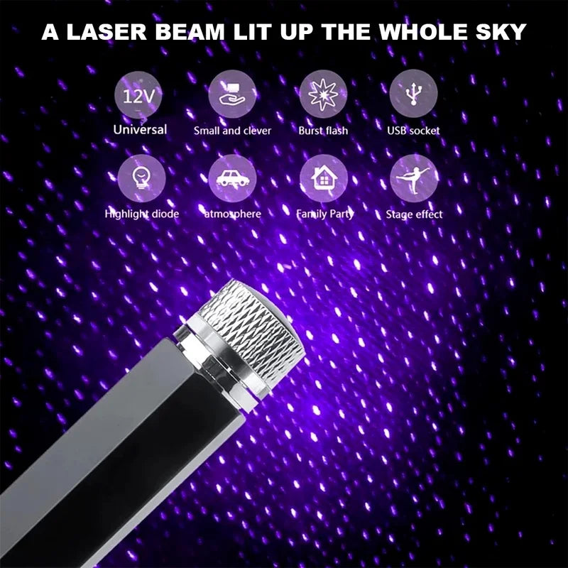 USB Mini LED Star Projector – Car & Room Galaxy Night Light LED Star Projector Axl