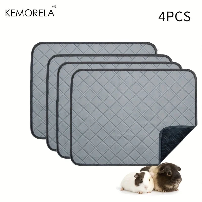 KEMORELA 4-Pack Washable Fleece Cage Liners for Small Pets Pet Cage Liner Axl