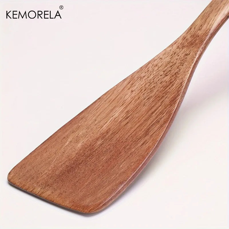 KEMORELA Wooden Non-Stick Cooking Shovel – BBQ & Baking Wooden Cooking Spatula Axl