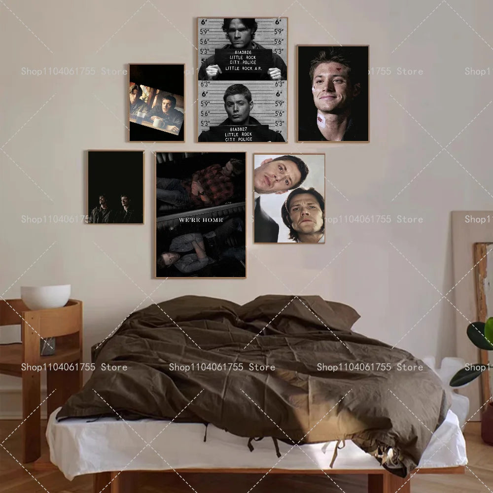 Supernatural Dean & Sam Wall Poster | Self-Adhesive Waterproof Wall Poster Sticker Axl