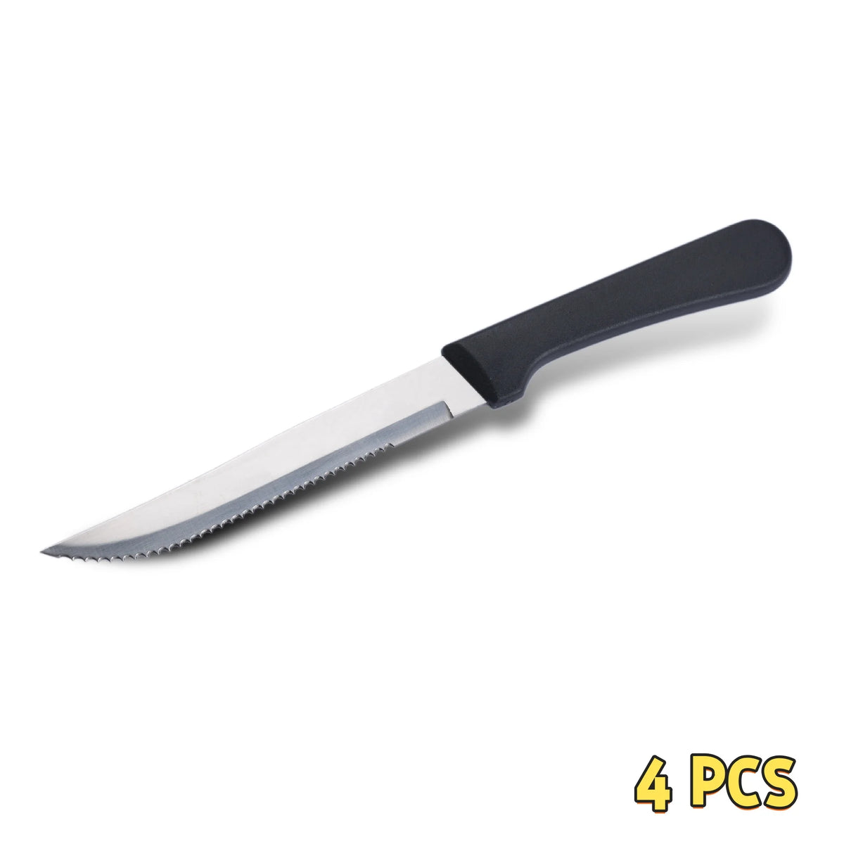 Stainless Steel Steak Knife – Dishwasher Safe Plastic Handle Steak Knife Axl Square 4 Pc