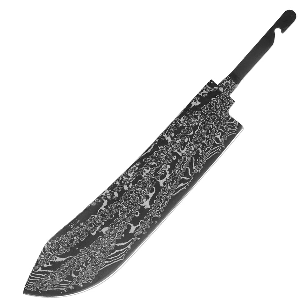 Damascus Steel Knife Blank Set 1–8 PCS | DIY Kitchen Blade Knife Blank Set Axl Santoku Knife