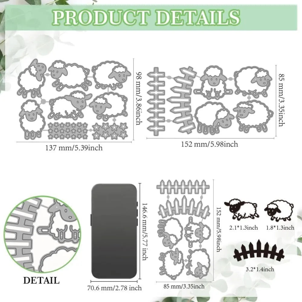 Sheep Farm Metal Cutting Dies – DIY Paper Craft Stencil Set Metal Cutting Dies Axl