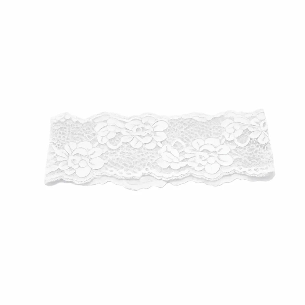 Korean Lace Wide Headband – Breathable Mesh Hair Wrap for Women Lace Hair Headband Axl White