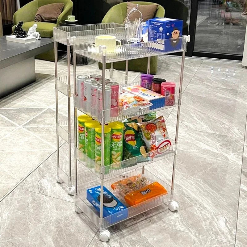 Acrylic Rolling Storage Trolley – Slim Space-Saving Organizer Rolling Storage Trolley Axl