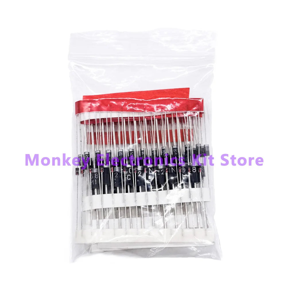 100PCS Diode Kit – 8 Values Schottky & Switching Diodes Electronic Component Kit Axl