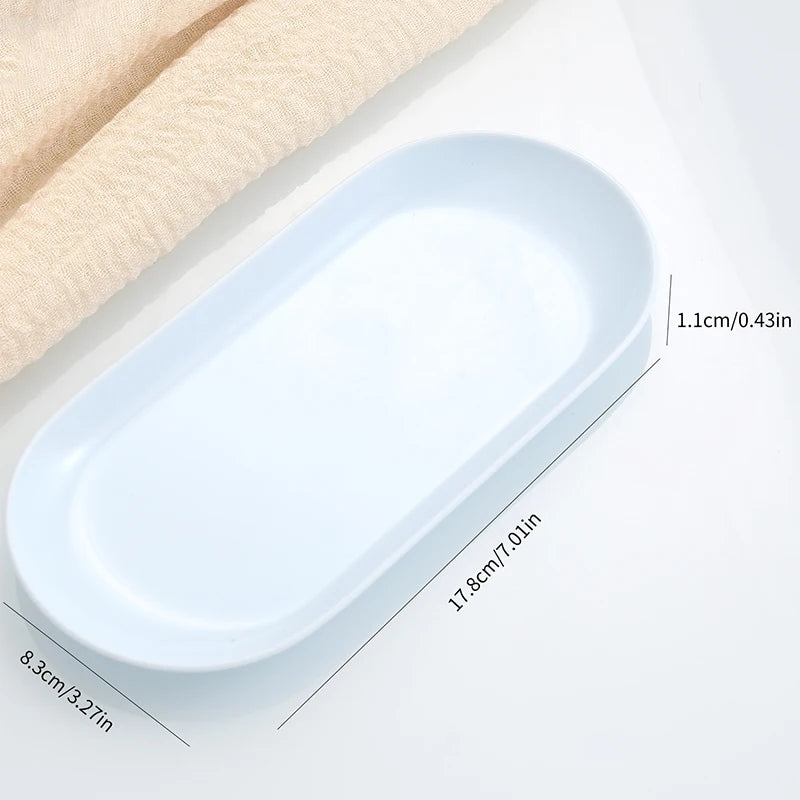 Oval Plastic Nail Art Tool Tray – Manicure Organiser Nail Art Tray Axl Blue