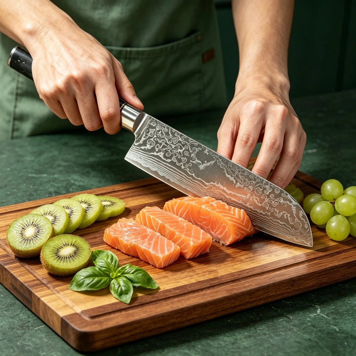 Damascus Steel 67-Layer Santoku Chef Knife – Sharp & Durable Damascus Santoku Knife Axl