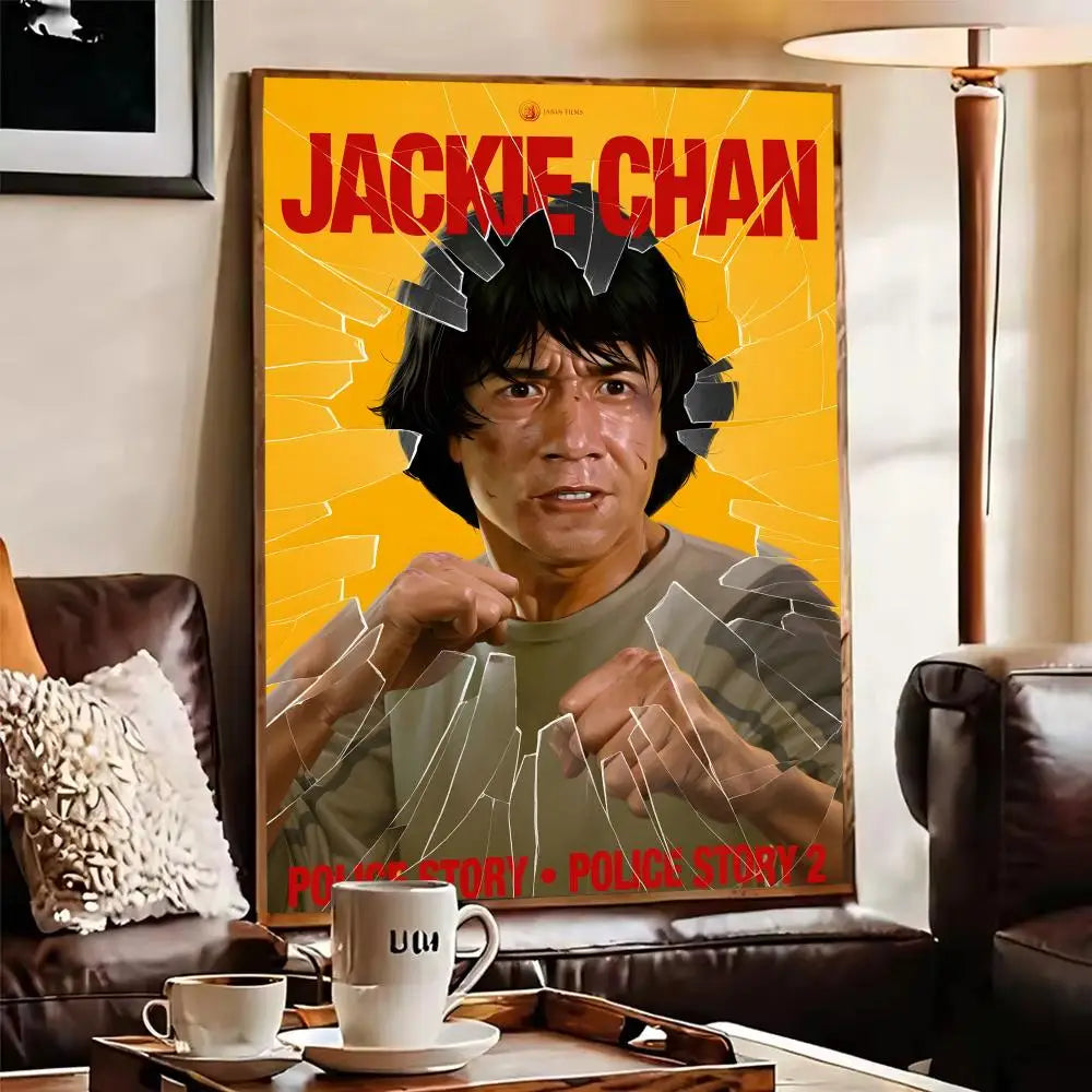 Jackie Chan Kung Fu Wall Poster – Self-Adhesive Art Sticker Wall Art Poster Axl