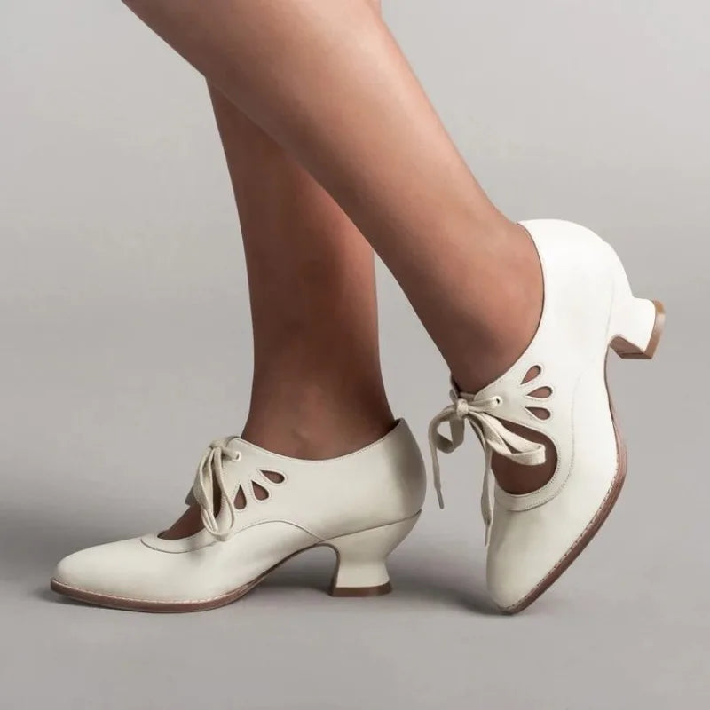 Women's Pointed Toe Wedge Mules – Lace-Up Dress Sandals Wedge Mule Sandals Axl